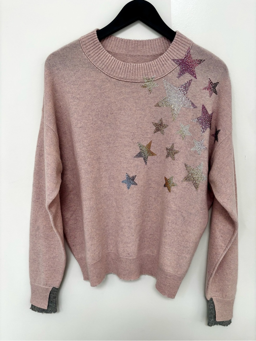 Zadig & Voltaire Gaby C Star Strass 100% Cashmere Crystal Sweater XS